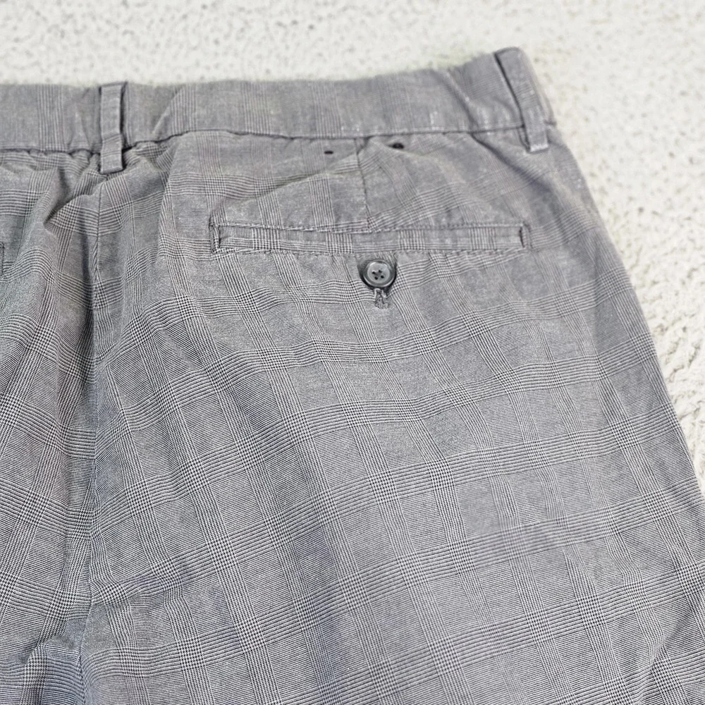 Banana Republic‎ Pants Mens 36x30 Gray Plaid Jogger Elastic Cuff Stretch Casual